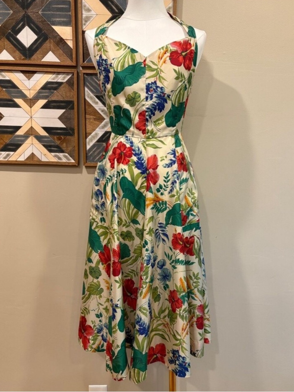 Ralph Lauren Double RL RRL Silk Fit and Flare Floral Halter Dress 1 / XS *As-Is*